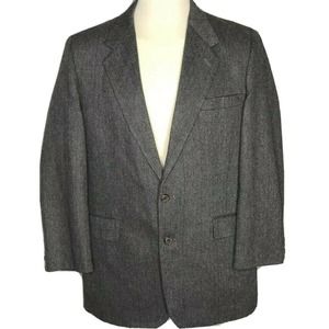 Mens‎ Tailored Clothing by Manhattan Gray Wool Sport Coat Blazer Jacket Size 46L